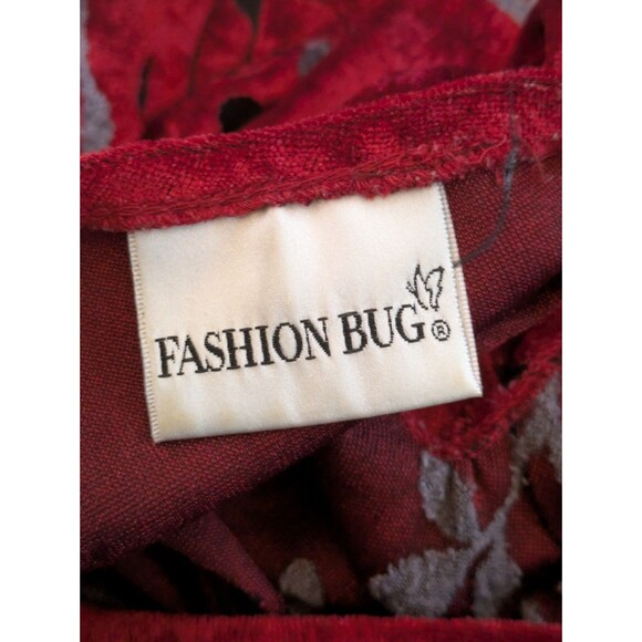 Red Burnout Velvet Floral Sleeveless Top Size XL Romantic Witchy Y2K Grunge - Picture 3 of 5